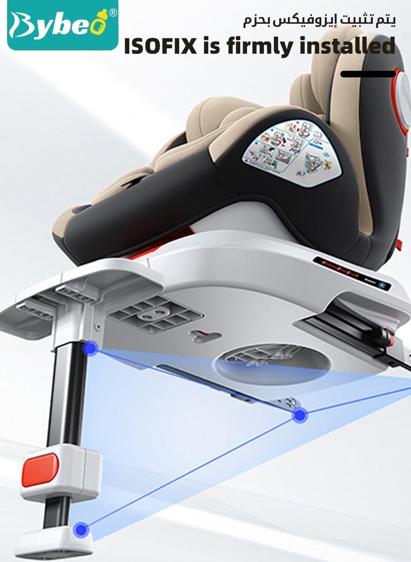 بيبو مقعد سيارة الأمان للرضع / الأطفال مع واجهة ISOfix ورجل حمل، مقعد سيارة للأطفال قابل للتحويل مع حزام أمان بخمس نقاط ورأس مقعد قابل للتعديل بمستويات عشرة، موجه للخلف / للأمام | قابل للميل، حتى 36 كجم. - Image 3